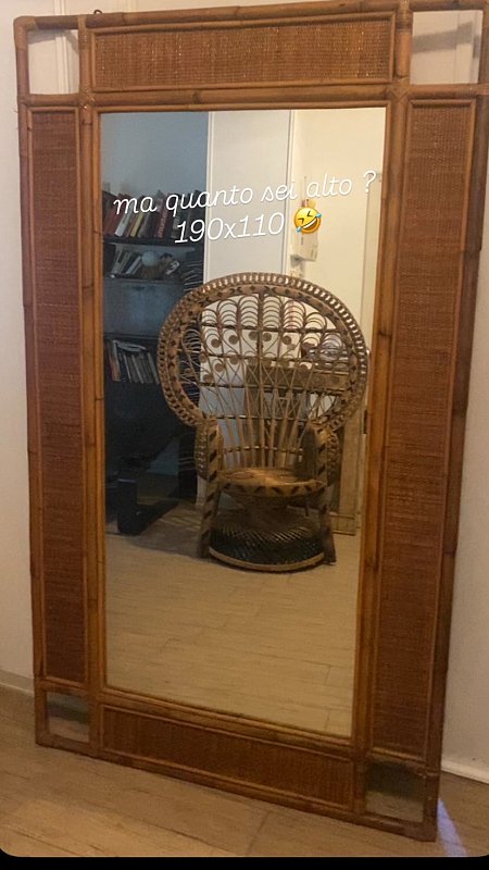 specchio vimini alto 