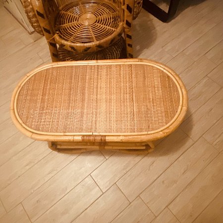 tavolino vimini bambù ovale 